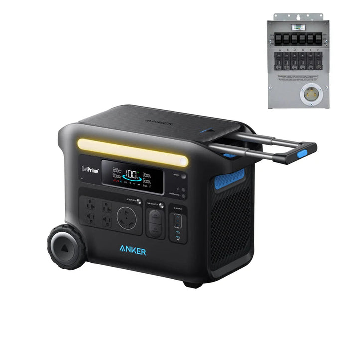 Anker SOLIX F2600 2560Wh Portable Power Station + 30A Transfer Switch