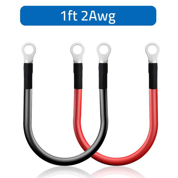 Battery Cable Inverter Power Cable with Oxygen - 2AWG 1ft