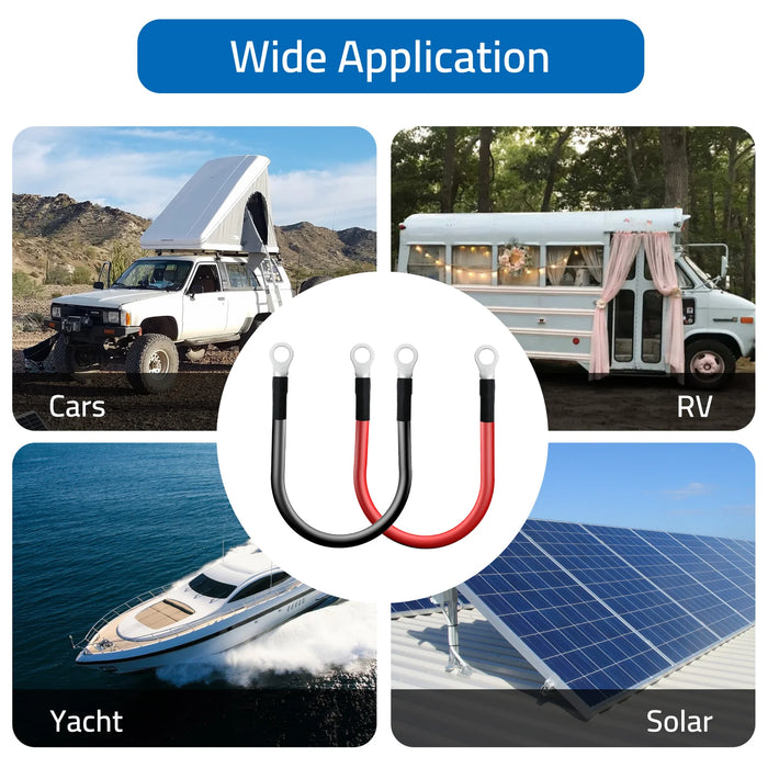 Battery Cable Inverter Power Cable with Oxygen - 2AWG 1ft