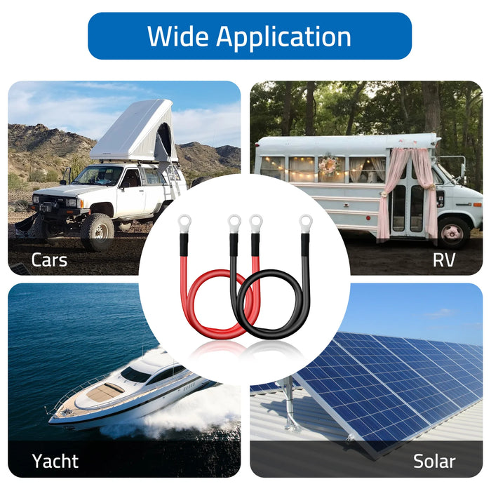 Battery Cable Inverter Power Cable with Oxygen - 2AWG 1ft