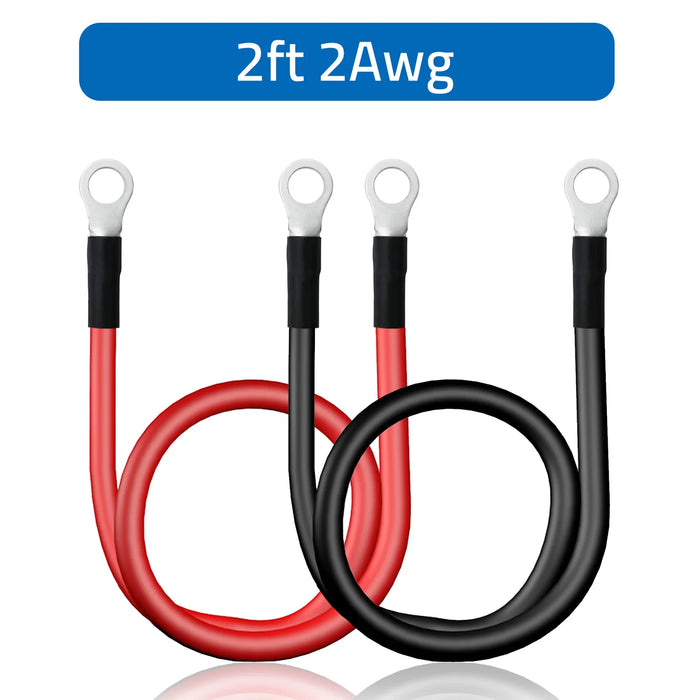 Battery Cable Inverter Power Cable with Oxygen - 2AWG 1ft