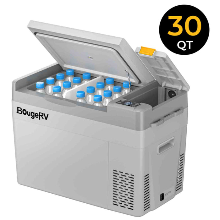 BougeRV CRPRO25 26 Quart 12V Portable Car Fridge Freezer White