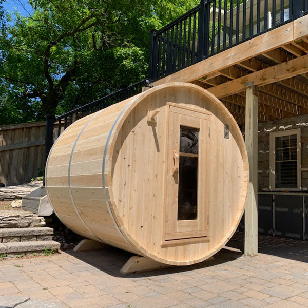 Dundalk Leisurecraft Wood Burning CT Harmony Flat Floor Plate Barrel Sauna