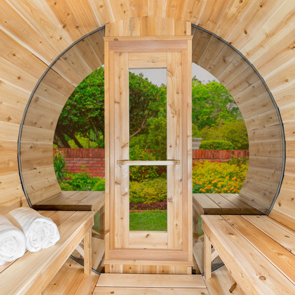 Dundalk Leisurecraft Wood Burning CT Tranquility MP Barrel Adjustable Installation Base Sauna