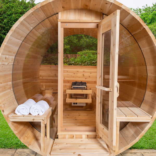 Dundalk Leisurecraft Wood Burning CT Tranquility MP Barrel Adjustable Installation Base Sauna