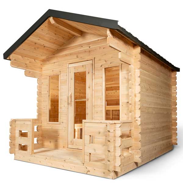 Dundalk Leisurecraft Wood Burning CT Georgian Cabin Sauna with Porch