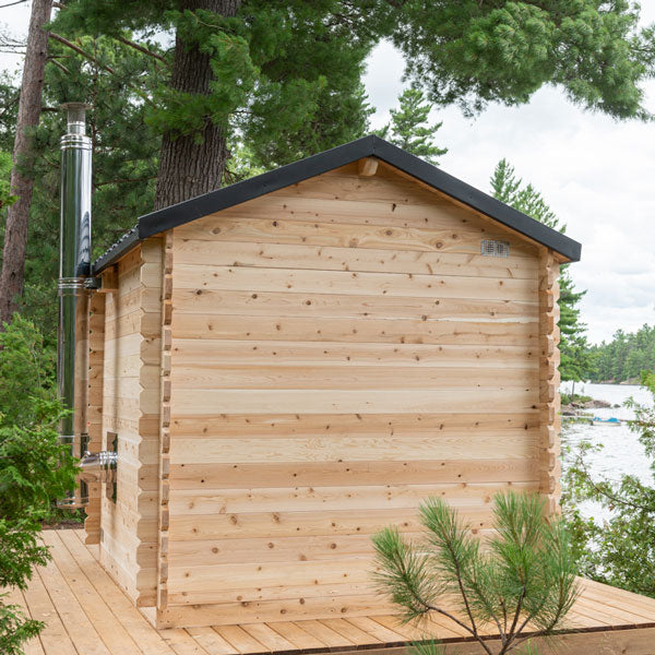 Dundalk Leisurecraft Wood Burning CT Georgian Cabin Sauna with Porch