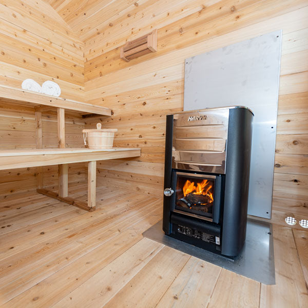 Dundalk Leisurecraft Wood Burning CT Georgian Cabin Sauna with Porch