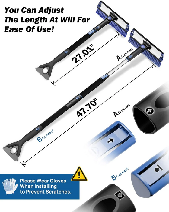 BougeRV Extendable Snow Brush and Ice Scraper