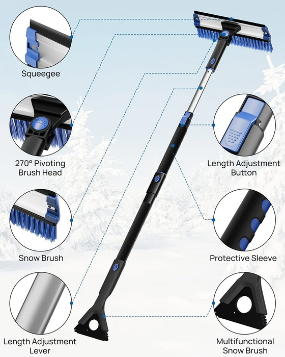 BougeRV Extendable Snow Brush and Ice Scraper