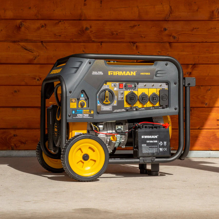 Firman Dual Fuel Portable Generator 7500W Electric Start 120/240V