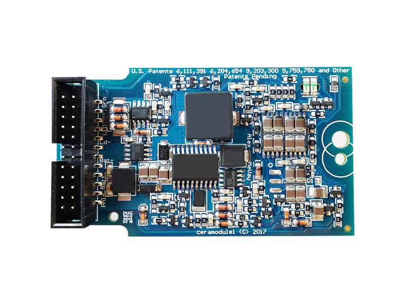 Sunforge 5 A, PCB Module, 5 A LVD Load Output, dual firmware CC/CV Li-ion: 12.5 V for 3S Li-ion or 16.7 V for 4S Li-ion