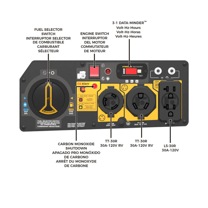 Firman Dual Fuel 4550W Portable Generator Electric Start with CO Alert