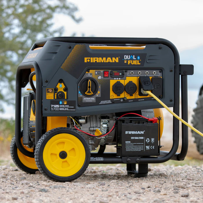 Firman Dual Fuel Portable Generator 5700W Electric Start 120/240V