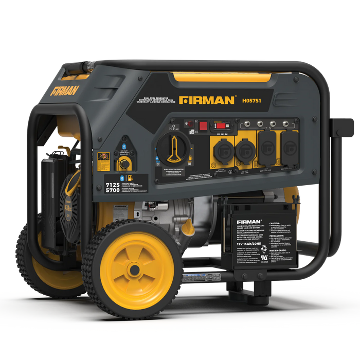 Firman Dual Fuel Portable Generator 5700W Electric Start 120/240V