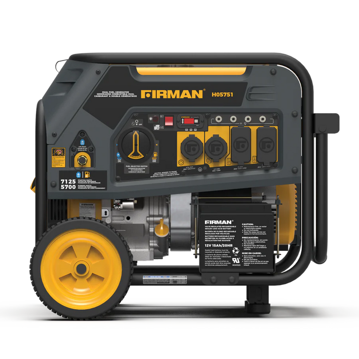 Firman Dual Fuel Portable Generator 5700W Electric Start 120/240V