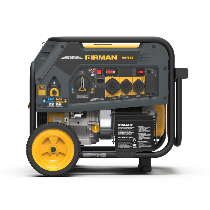 Firman Dual Fuel Portable Generator 7500W Electric Start 120/240V