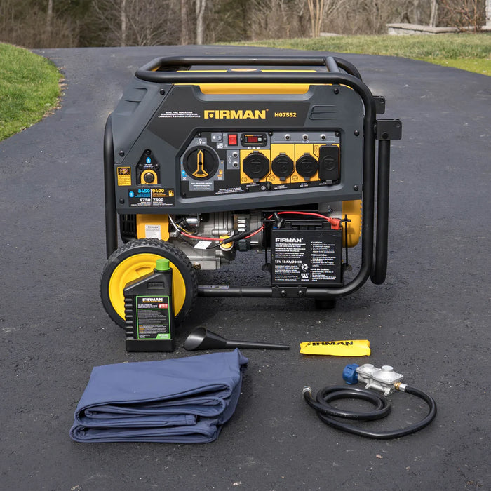 Firman Dual Fuel Portable Generator 7500W Electric Start 120/240V