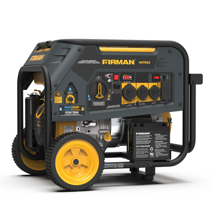 Firman Dual Fuel Portable Generator 7500W Electric Start 120/240V