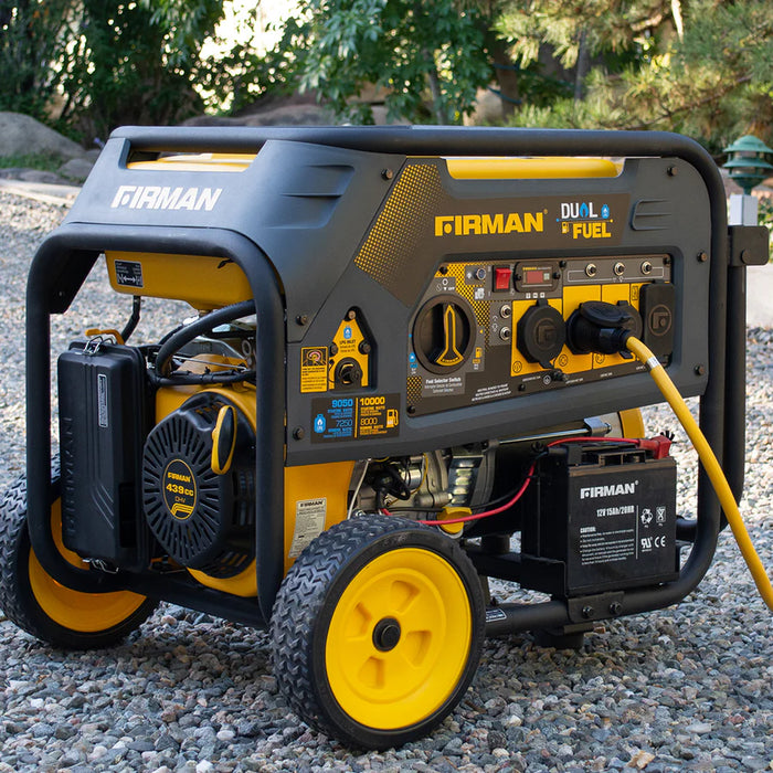 Firman Dual Fuel Portable Generator 8000W Electric Start 120/240V