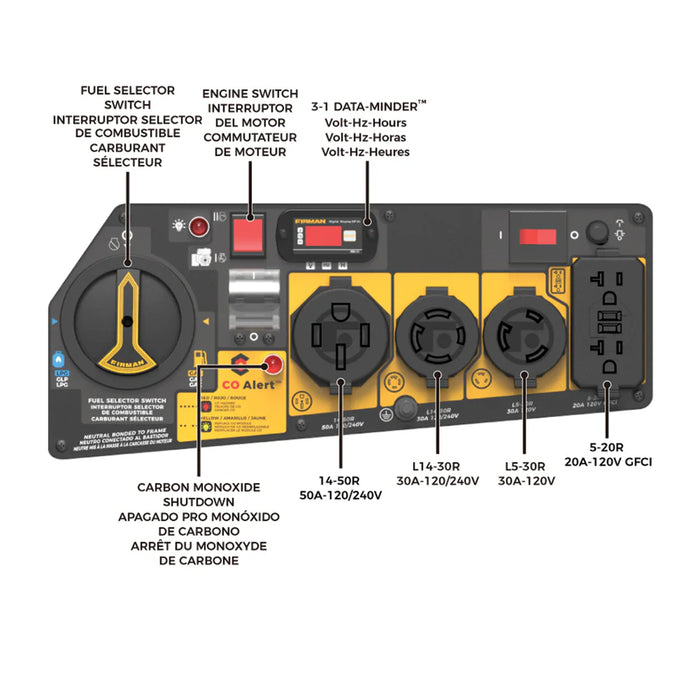 Firman Dual Fuel Portable Generator 10000W Electric Start 120/240V with CO alert