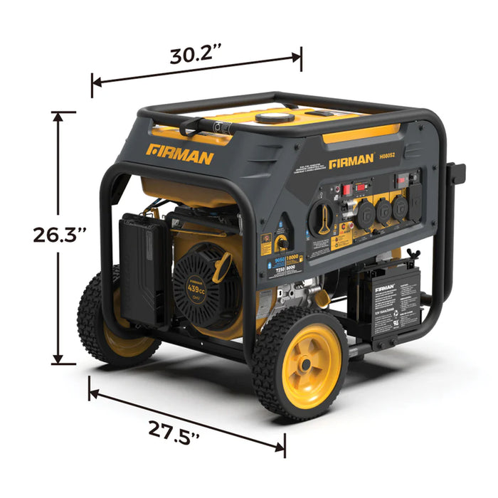 Firman Dual Fuel Portable Generator 10000W Electric Start 120/240V with CO alert