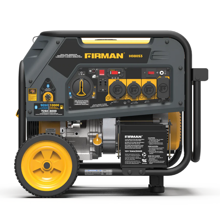 Firman Dual Fuel Portable Generator 8000W Electric Start 120/240V