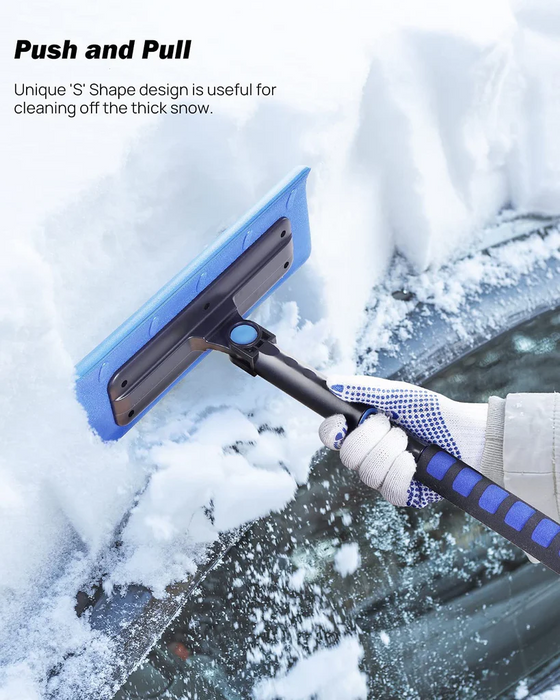 BougeRV Ice Scraper and Snow Broom for Car Windshield, Extendable Foam Snow Brush