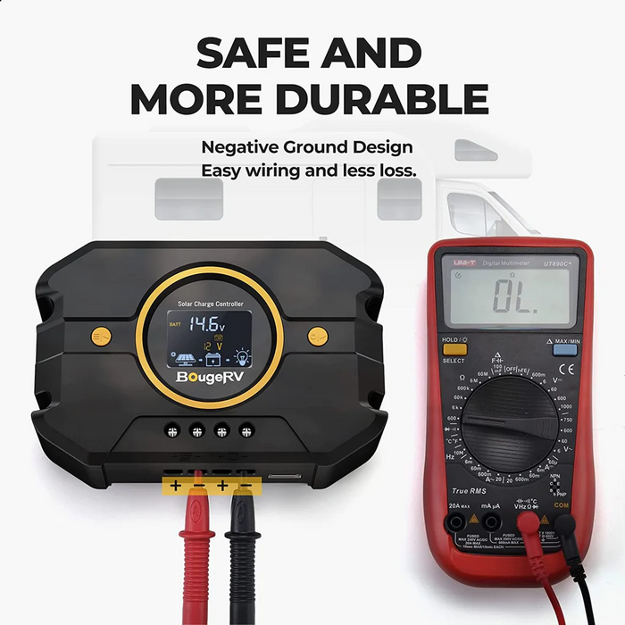 BougeRV Li 30A PWM Solar Charge Controller 12V 24V