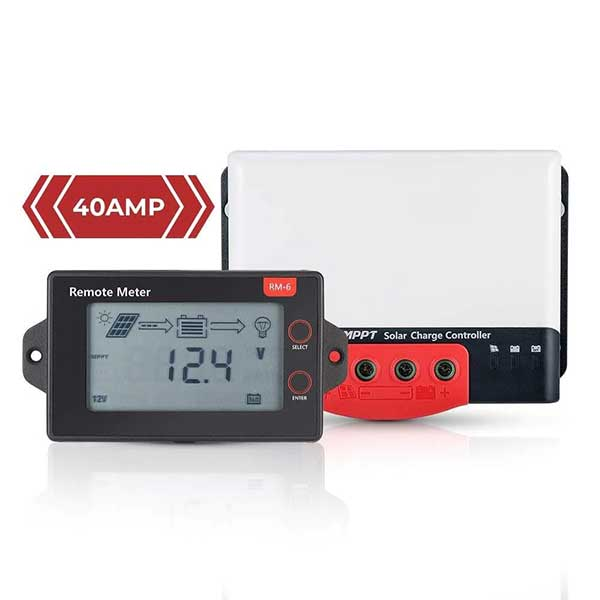 BougeRV MPPT Solar Charge Controller 40 Amp 12V/24V