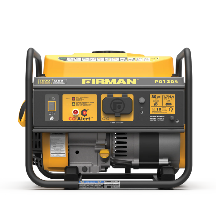 Firman Gas Portable Generator 1500W Recoil Start with CO alert