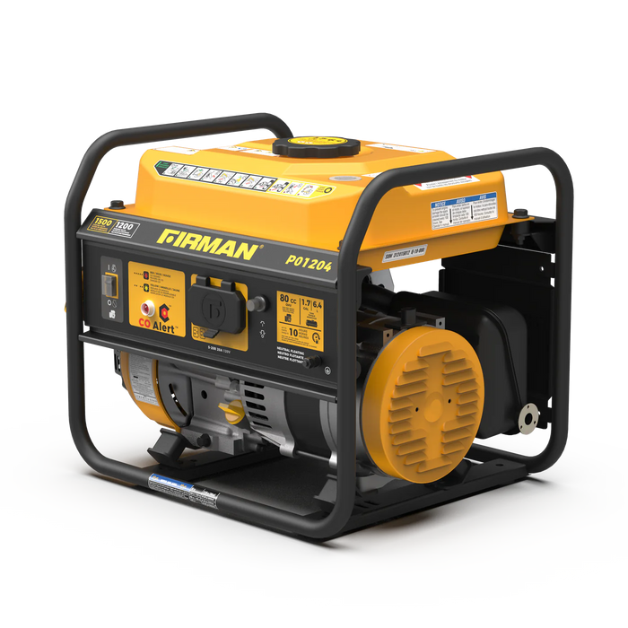 Firman Gas Portable Generator 1500W Recoil Start with CO alert