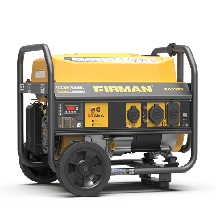 Firman Gas Portable Generator 4450W Recoil Start 120V with CO alert