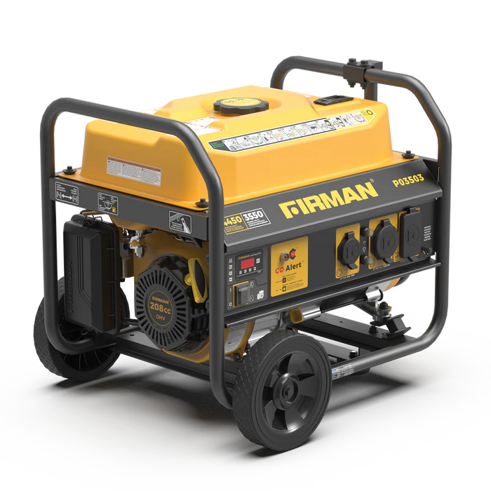 Firman Gas Portable Generator 4450W Recoil Start 120V with CO alert