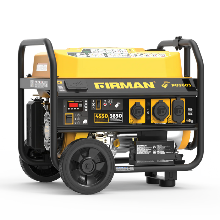 Firman 4550/3650 Watt Remote Start Gas Portable Generator cETL Certified With Wheel Kit