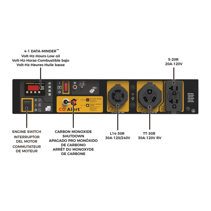 Firman Gas Portable Generator 4550W Remote Start with CO Alert