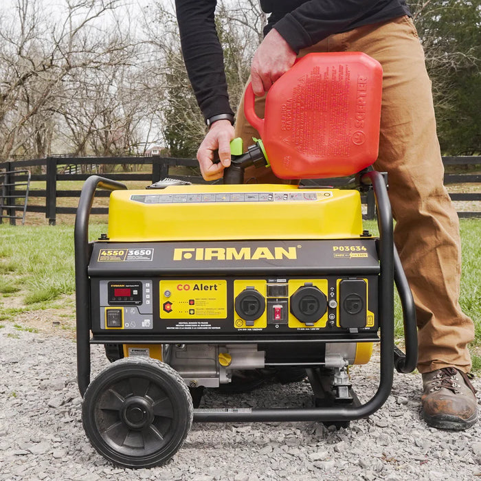 Firman Gas Portable Generator 4550W Recoil Start 120/240V with CO ALERT