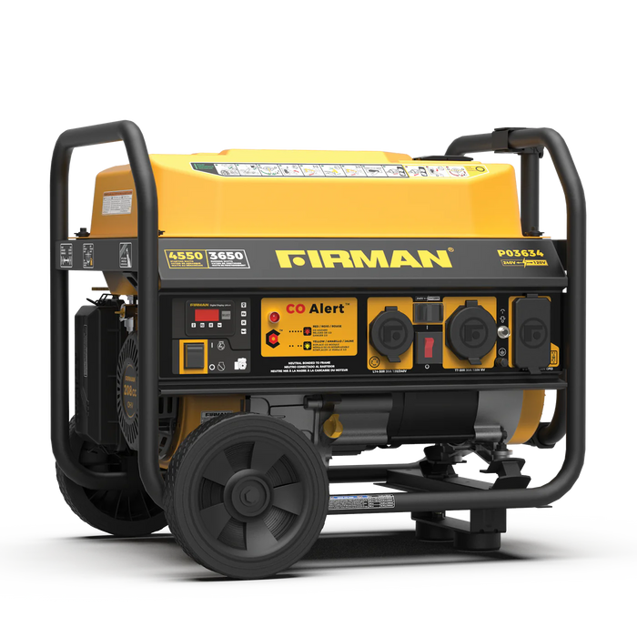 Firman Gas Portable Generator 4550W Recoil Start 120/240V with CO ALERT