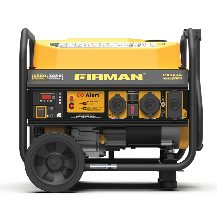 Firman Gas Portable Generator 4550W Recoil Start 120/240V with CO ALERT