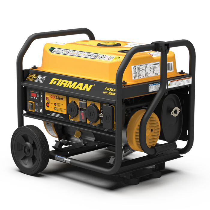 Firman Gas Portable Generator 4550W Recoil Start 120/240V with CO ALERT