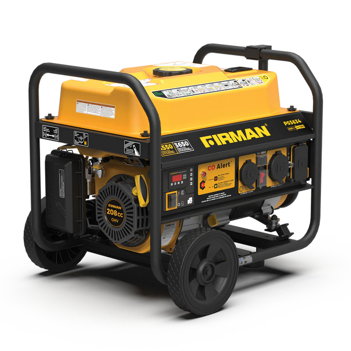 Firman Gas Portable Generator 4550W Recoil Start 120/240V with CO ALERT