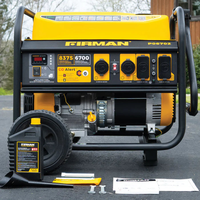 Firman Gas Portable Generator 8350W Recoil Start 120/240V With CO Alert