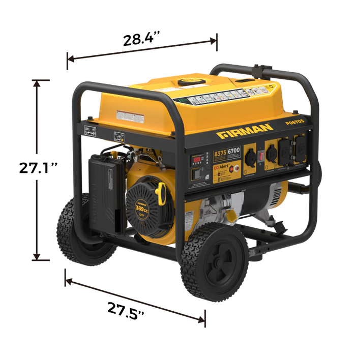 Firman Gas Portable Generator 8350W Recoil Start 120/240V With CO Alert