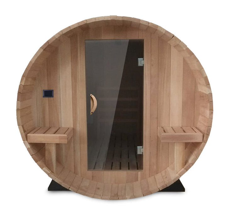 Scandia Electric Barrel Sauna with Canopy (2-8 Person)