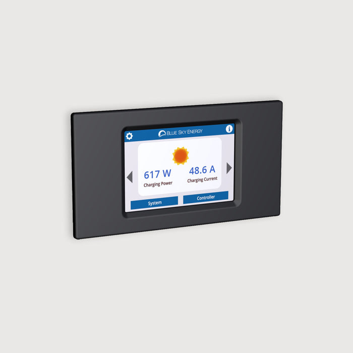 Sunforge Flush Mounting 3.5" touchscreen display, solar and battery monitoring with 5 preset profiles, RJ-11 cable 25' (7.6 m) included