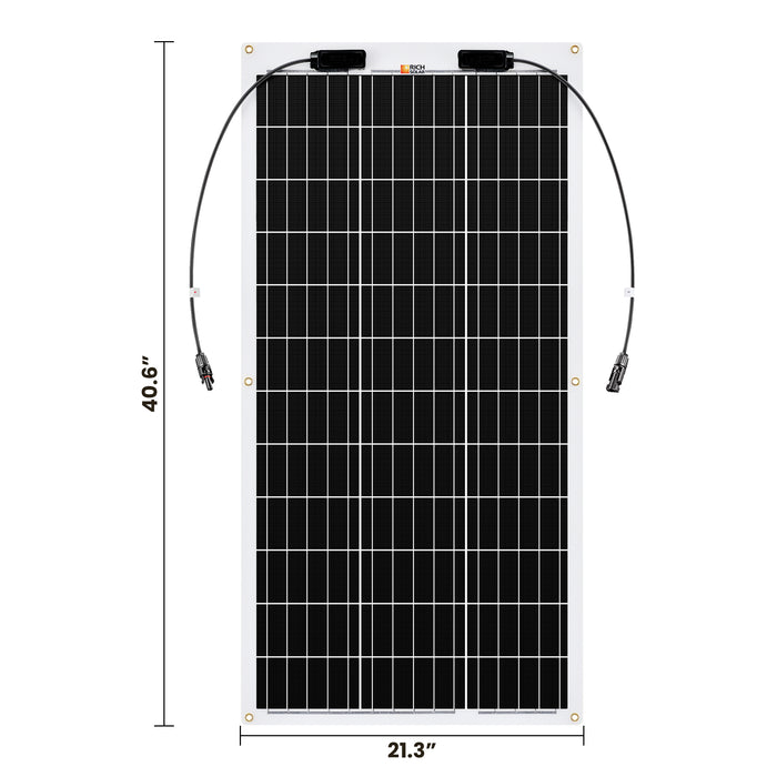 Rich Solar MEGA 100 FLEX | 100 Watt Monocrystalline Solar Panel | Best 12V Flexible Panel for VAN RVs and Off-Grid | High Efficiency