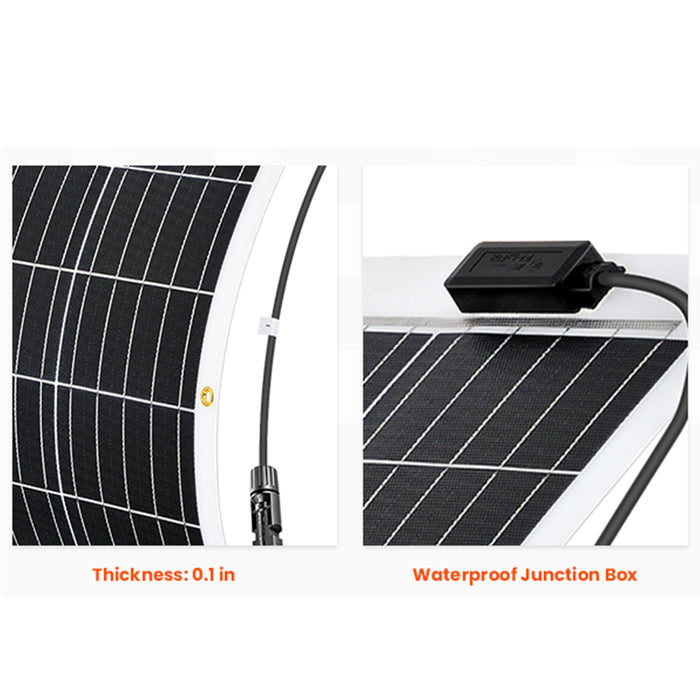 Rich Solar MEGA 100 FLEX | 100 Watt Monocrystalline Solar Panel | Best 12V Flexible Panel for VAN RVs and Off-Grid | High Efficiency