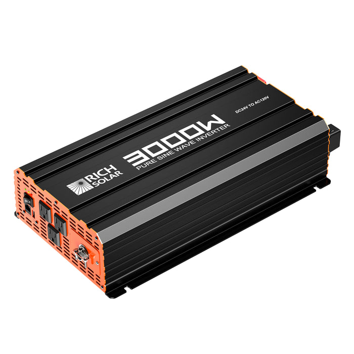 Rich Solar NOVA PURE MAX 3K | 3000 Watt (3kW) 24 Volt Industrial Pure Sine Wave Inverter | Premier 3000W 24V Off-Grid Inverter for RVs, Trailers, Campers, Vans, Trucks, Overlanders, Boats | #1 Ranked 24V Pure Sine Wave Inverter