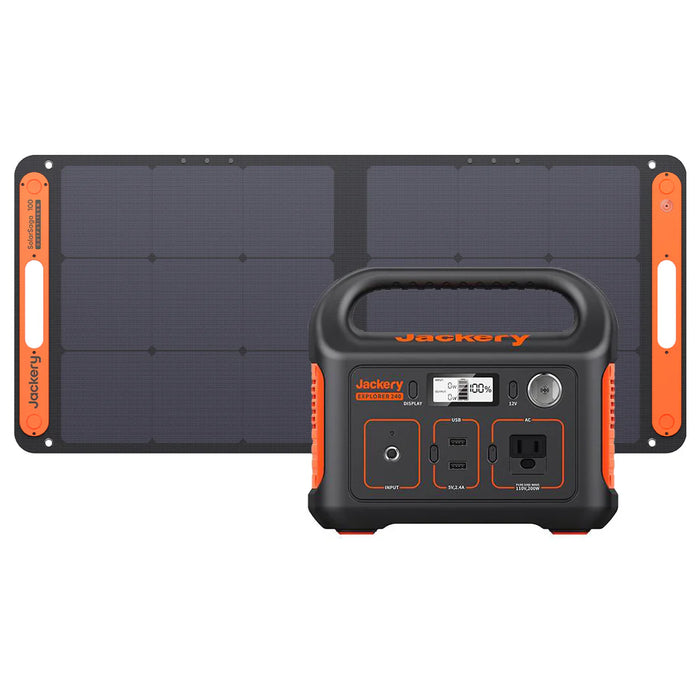 Jackery Solar Generator with Explorer 240 Portable Power Station with SolarSaga 100W x 1 Solar Panel