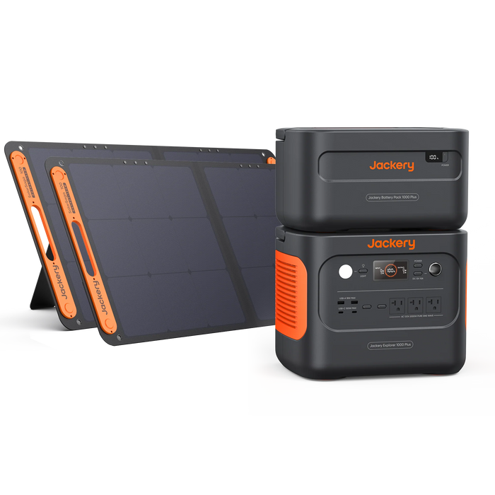 Jackery Solar Generator 1000 Plus Explorer Power Station + SolarSaga 100 Solar Panels x 2